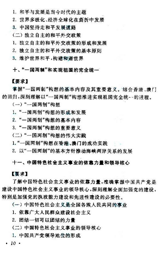 2020年湖南成人高考專升本《政治》考試大綱